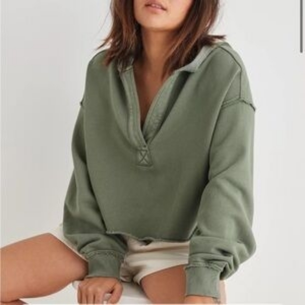 NWT Aerie Cropped Open Neck Hoodie